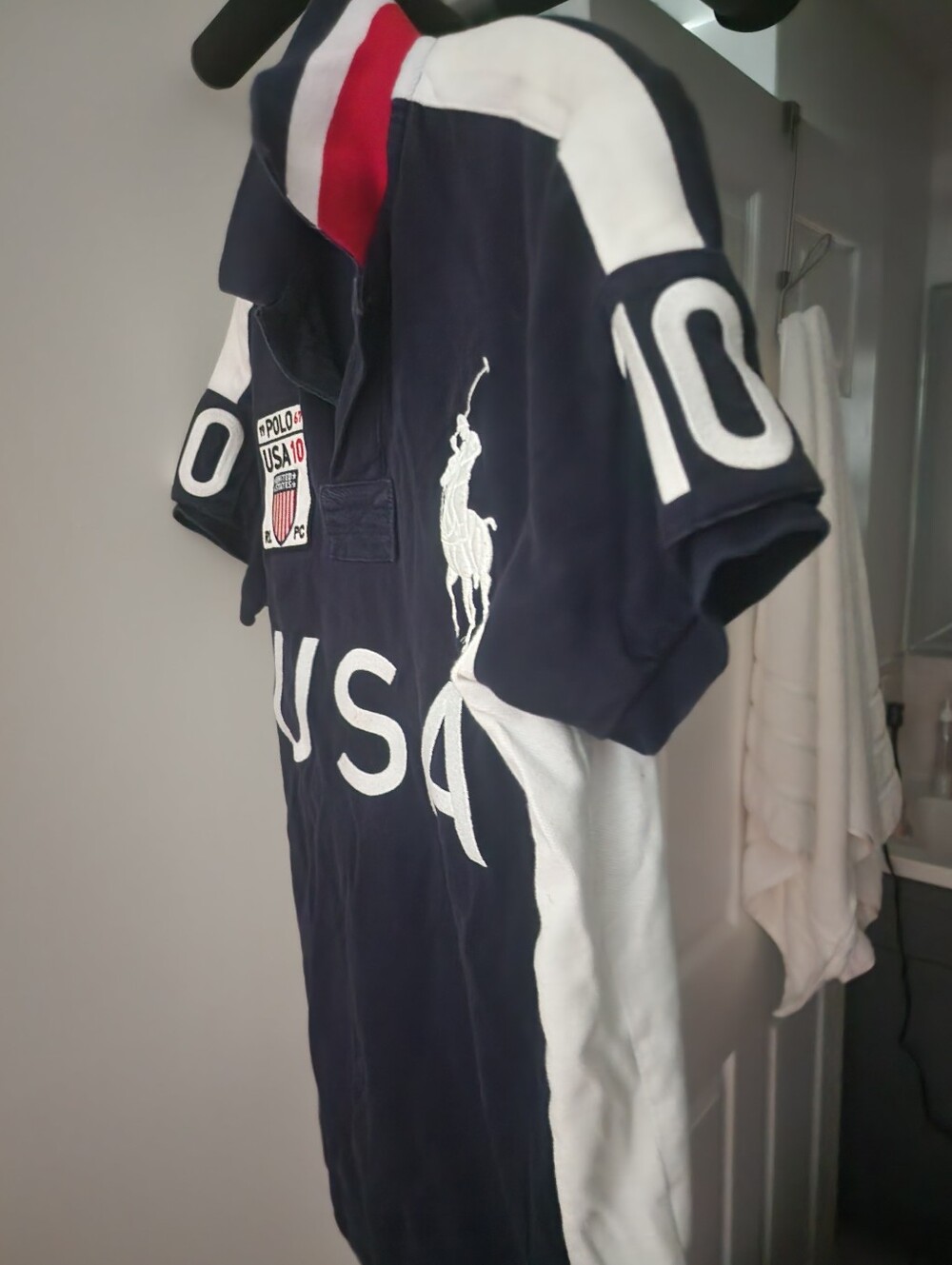 Ralph Lauren Navy and White USA Polo Shirt. Unisex. - Picture 3 of 10